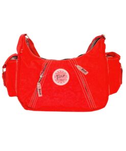 Fino SK-7723 Waterproof Ultra-Light Crinkle Nylon Handbag - Red - Women