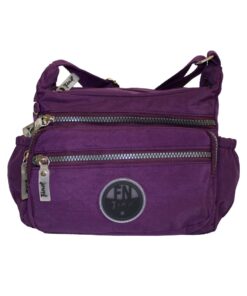 Fino SK-7735 Waterproof Ultra-Light Crinkle Nylon Crossbody Bag - Purple
