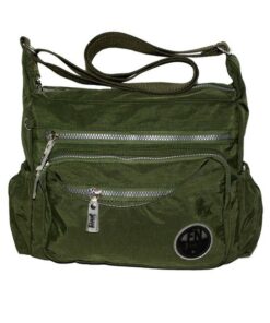 Fino SK-7737 Waterproof Ultra-Light Crinkle Nylon Crossbody Bag - Green