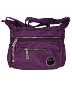 Fino SK-7737 Waterproof Ultra-Light Crinkle Nylon Crossbody Bag - Purple