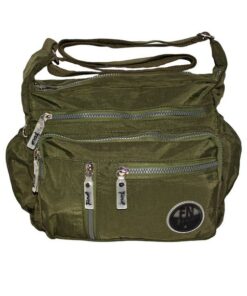 Fino SK-7739 Waterproof Ultra-Light Crinkle Nylon Crossbody Bag - Green