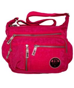Fino SK-7739 Waterproof Ultra-Light Crinkle Nylon Crossbody Bag - Pink