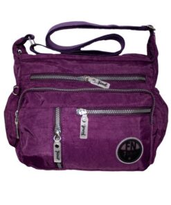 Fino SK-7739 Waterproof Ultra-Light Crinkle Nylon Crossbody Bag - Purple