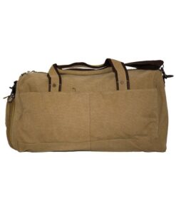 Fino SK-8035 Cotton Canvas Duffel Bag for Overnight & Weekend Luggage - Khaki