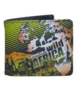 Fino SK-FZ12 Faux Leather Wild Africa Souvenir Wallet with SD Card Holder - Green