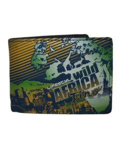 Fino SK-FZ12 Faux Leather Wild Africa Souvenir Wallet with SD Card Holder - Midnight Blue