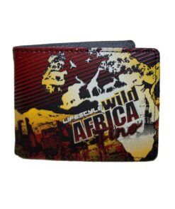 Fino SK-FZ12 Faux Leather Wild Africa Souvenir Wallet with SD Card Holder - Red