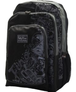 Fino SK-X2788 Graffiti Backpack - Black & Grey