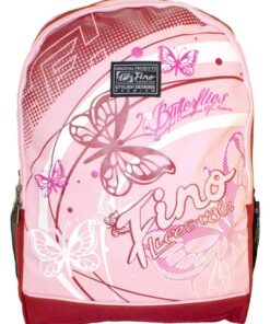 Fino SK-X2910 Girls Unisex Graffiti School Backpack - Pink & Dark Red