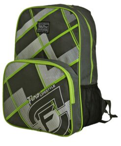 Fino SK-X3599 Unisex Kids School Backpack - Grey & Green