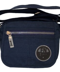 Fino Sk7731 Unisex Ultra-Light Washed Nylon Mini Shoulder Bag - Blue - Navy blue