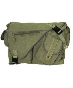 Fino SK780 Canvas Messenger Satchel Shoulder Crossbody Multiple Pockets bag - Green