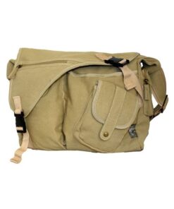 Fino SK780 Canvas Messenger Satchel Shoulder Crossbody Multiple Pockets bag - khaki