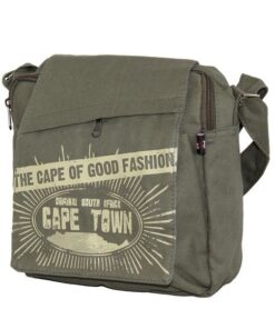 Fino SKH-169 Unisex Cape Town Souvenir Canvas Crossbody Bag - Green