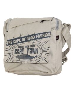 Fino SKH-169 Unisex Cape Town Souvenir Canvas Crossbody Bag - Light Khaki