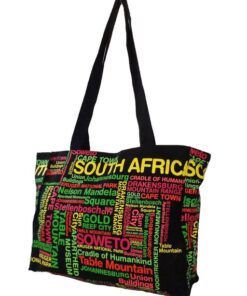 Fino SKH13 South African Souvenir printed colorful Tote bag with all SA landmarks