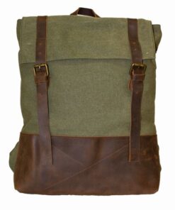 Fino SL-016 Canvas & Genuine Leather 15 Inch Vintage Laptop Backpack