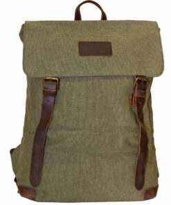 Fino SL-048 Unisex Canvas and Genuine Leather Vintage Backpack