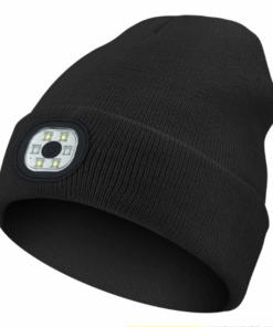 Fishing And Hunting Beanie Hat With Built In LED Light - Black