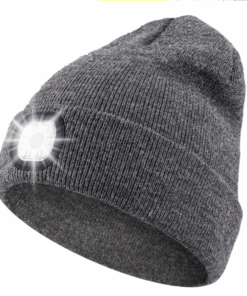Fishing And Hunting Beanie Hat With Built In LED Light - Grey