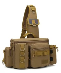 Fishing and Outdoor Multifunctional Waist Pack with Shoulder Strap Support - Camel