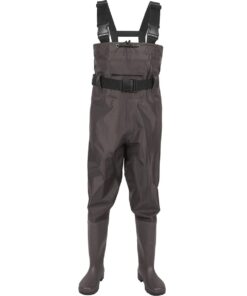 Fishing Chest Wader PVC Waterproof Hunting Chest Wader with Bootfoot - Dark Brown - UK 6