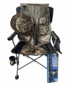 Fishing Combo Includes Chair-Hat-Vest-Knife And Free Fishing Rod - Brown