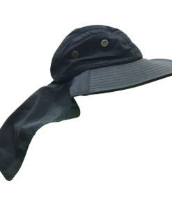 Fishing Hat with Neck Cover - Nylon - Black