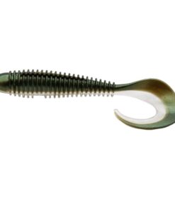 Fishing Lure Soft Minnow Curly-Tail Bait White with flecks - Grey