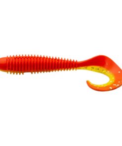Fishing Lure Soft Minnow Curly-Tail Bait White with flecks - Red
