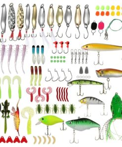 Fishing Lures Kit 105 Piece Predator Artificial Fishing Bait with Tackle Box