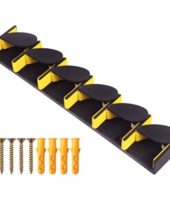 Fishing Rod Holder Wall Mounted Storage Rack Holds 6 Fishing Rods - Yellow