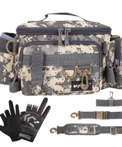 Fishing Tackle Bag with Fishing Rod Holder , Gear Holder & Gloves