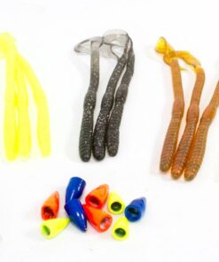 FishX 40-Piece Bass Fishing Worm, Sinkers and Hooks Kit
