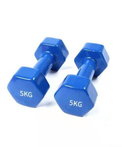 Fitness - Vinyl Dipped Dumbbells - Set of 2 - 5kg - Blue