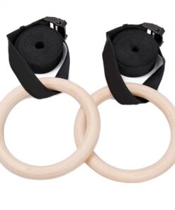 Fitness Wooden Gym Rings With Straps