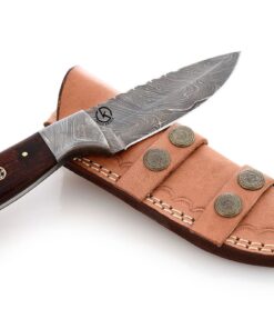 Fixed Blade Damascus Hunting Knife, Walnut Handle/Damascus Guard KKADB61