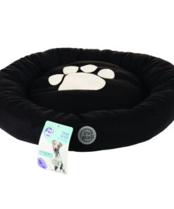 Fleece Round Pet Bed 59cm Diameter - Black, White