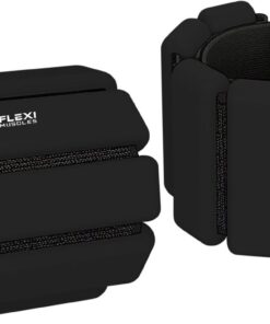 Flexi Muscles - Adjustable Wearable Wrist & Ankle Weights (2x 450g Set) - Peach - Black