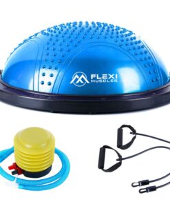 Flexi Muscles - Balance Ball Balance Trainer with Bands and Pump. - Blue