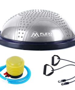 Flexi Muscles - Balance Ball Balance Trainer with Bands and Pump. - Grey