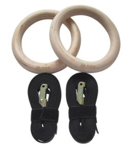 Flexi Muscles â Gymnastics Wooden Fitness Rings Adjustable Buckle Straps