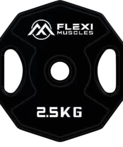 Flexi Muscles - Rubber Coated Barbell Plates for Weight Lifting (Single) - 15.0 kg