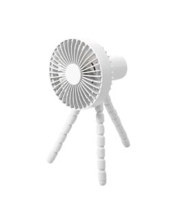 Flexible Tripod Clip On Fan Handheld Portable Fan Rechargeable Fan-White