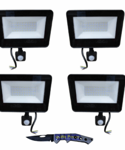 Floodlight With Sensor Set Of Four 50W Ausma Floodlight & Pocket Knife