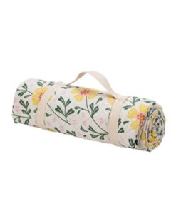 Floral Picnic Blanket - 150 x 200cm - beige