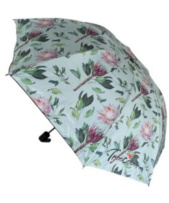 Floral Print Travel Umbrella - Blue, Green