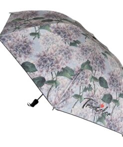 Floral Print Travel Umbrella - Purple, Green