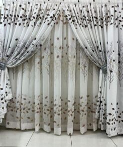 Flower Curtain with Matching Lace W400cm x H250cm