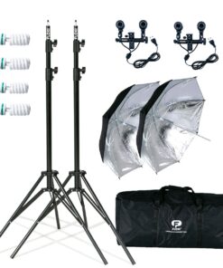 Floxi 600W Dual Black Umbrella Light Kit